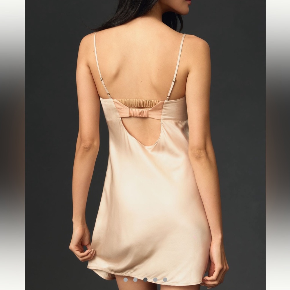 Final Sale 👀 No More Low Offers By Anthropologie Colorblock Satin Slip Dress - Picture 2 of 13